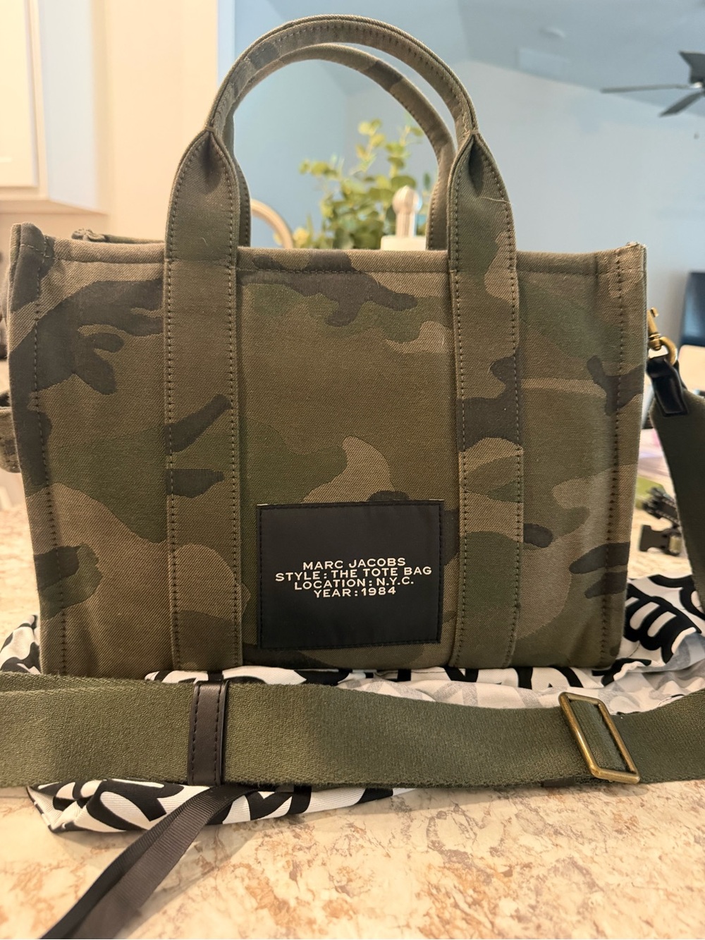 Marc Jacobs Camouflage Canvas Tote in Green and Brown - Picture 2 of 5